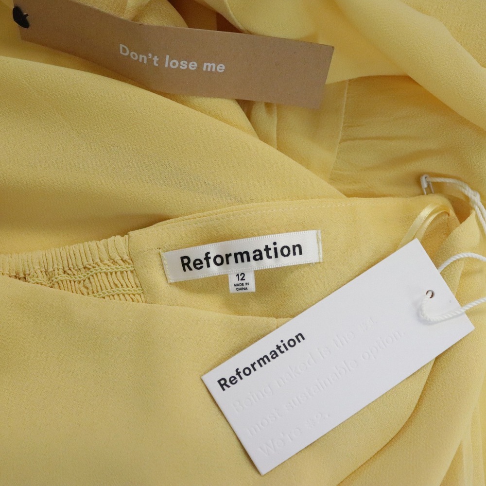 NWT Reformation Arta Dress Sunshine Yellow 12 - Picture 7 of 10